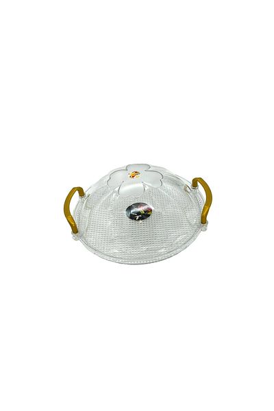 rexa Cake Plate with Serving Tray with Handle Multifunctional Clear Serving Platter with Lid | 20 x 20