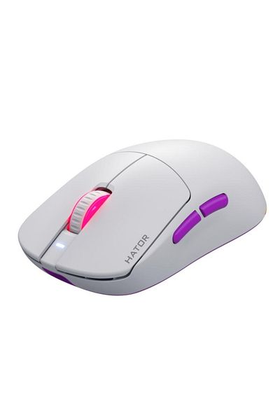 HATOR Mouse Hator Quasar 3 ULTRA, Wireless, Bluetooth, Cu fir (Alb/Mov)