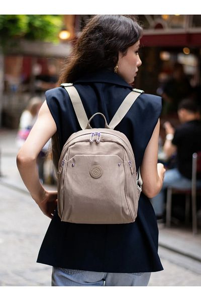 eflanmoda Sanmorris Waterproof Parachute Fabric Women's Backpack with 4 Eye Laptop Compartment