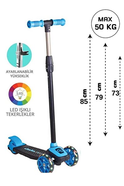 Plodna House Twist Led Işıklı 3 Tekerlekli Yükseklik Ayarlı PEMBE Scooter