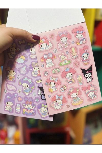 EyER Shoping Sanrio 6 Pages Sticker Booklet Purple