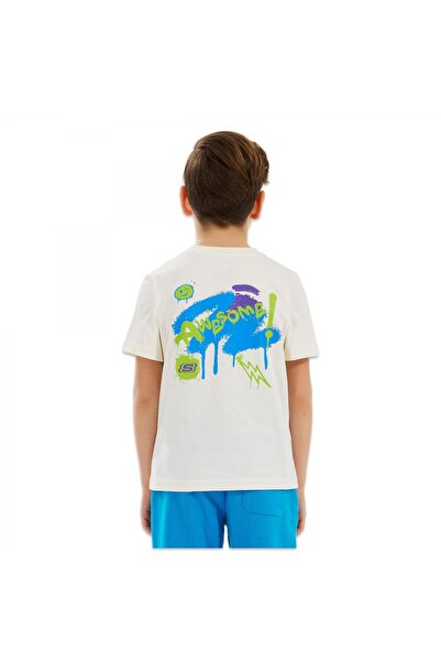 SKECHERS Sk2510030 B Graphic Tee Λευκό μπλουζάκι για αγόρια