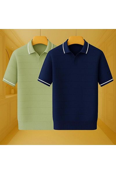 LC Waikiki 2-Pack Advantage 100% Cotton Men's Knitwear T-Shirt Organic Breathable Structure Sweat-Proof a Quality Premium Combination