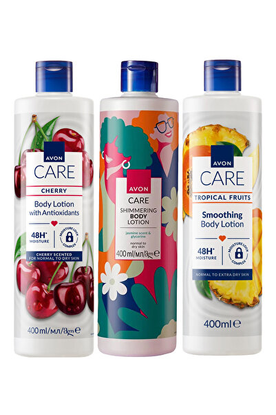 AVON Kiraz ve Yasemin Kokulu , Tropik Meyve Özü İçeren Vücut Losyonu Paketi