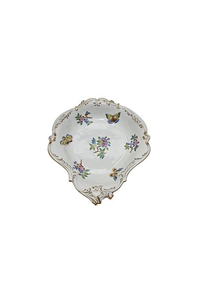 HEREND 7514 Hand Painted Porcelain Fruit Serving Plate