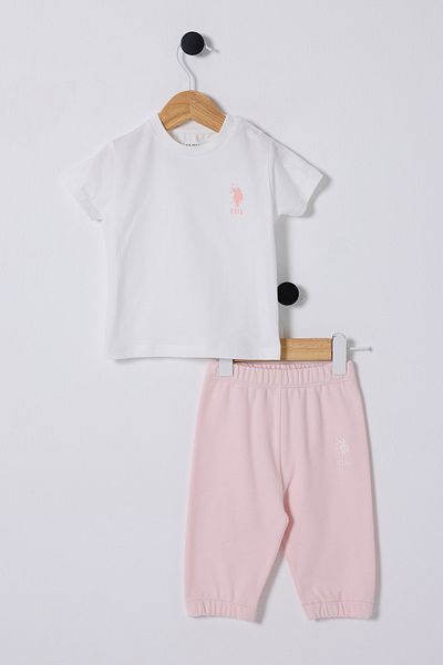 Ugly Duck 06-36 Month Polo Baby Girl Flowered Triple Set - White