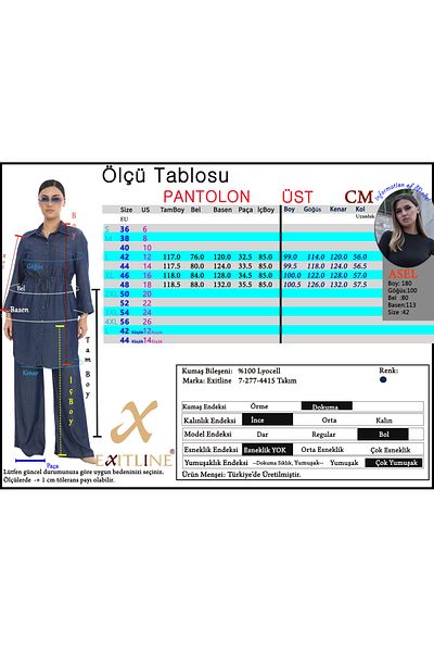 EXİTLİNE Women's Double Long Jacket Summer Navy Blue Suit Jacket Trousers