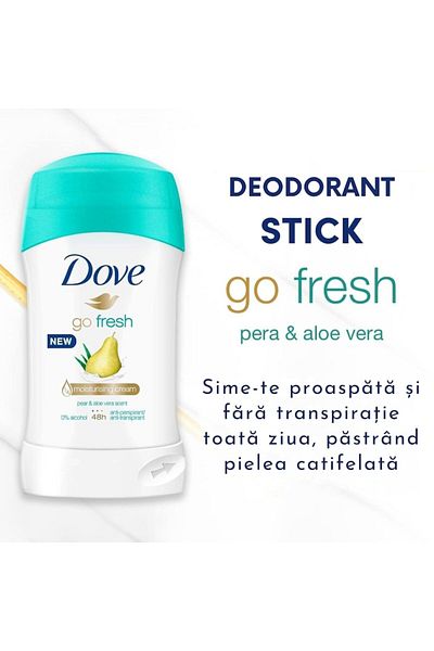 Dove Set of 3x Pear and Aloe Vera antiperspirant stick deodorant, 40 ml
