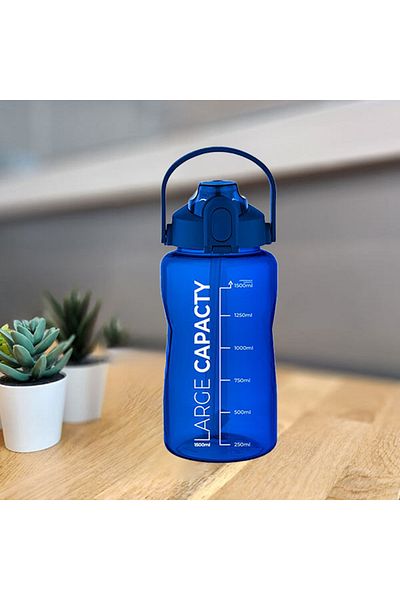 ROYALGROSS Healthy Polycarbonate 1.5 Liter Large Capacity Water Bottle with Straw Water Bottle Blue