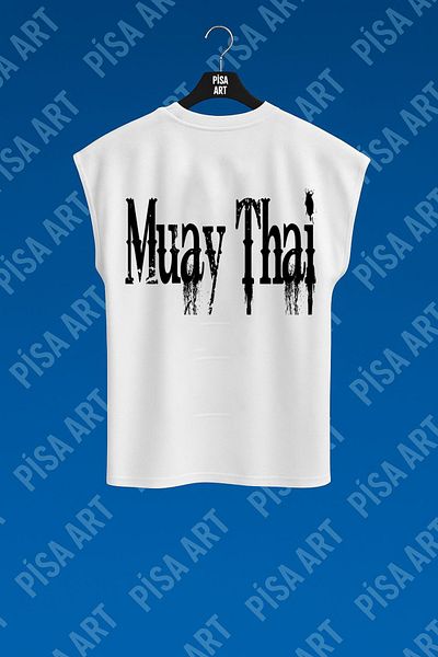 Pisa Art Muay-Thai Άνετο αμάνικο μπλουζάκι προπόνησης και καθημερινό άνετο χτενισμένο βαμβακερό μπλουζάκι