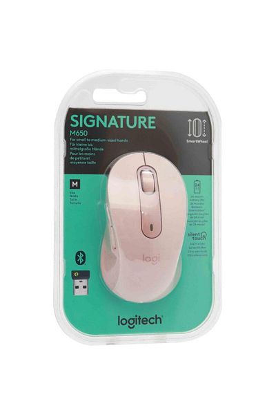 logitech Signature M650 Mouse Optical up to 4000 dpi Bluetooth/Wireless (2.4 GHz RF)Rose
