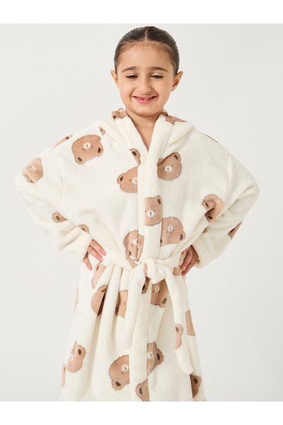 Styli Bear Printed Hooded Robe