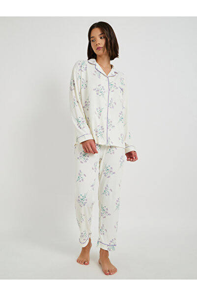 Styli طقم بيجاما وقميص بأكمام طويلة بطبعة زهور