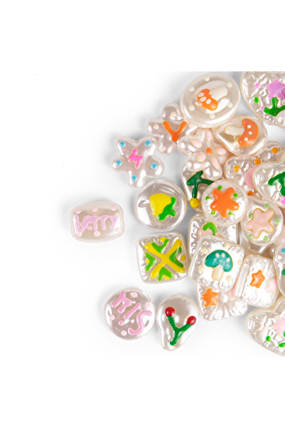 Prestij Boncuk Mărgele de plastic cu aspect de perle în figură și model mixt