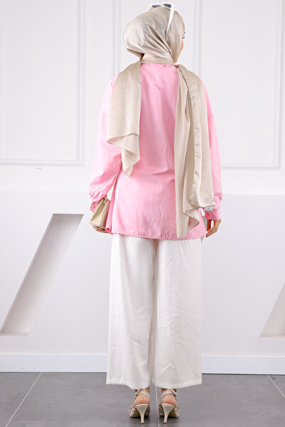 İmajButik Ροζ τουνίκ με πλαϊνά κορδόνια