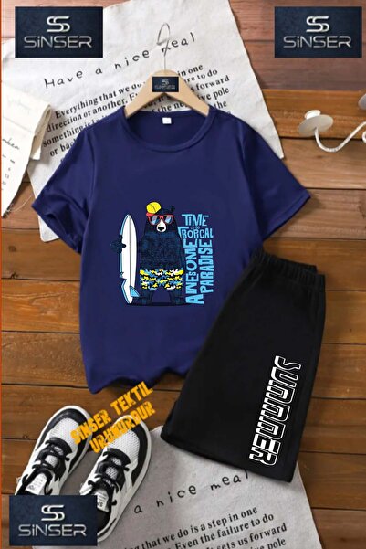 SS SİNSER Tricou cu gât rotund cu imprimeu special „AYICK BLACK SURF HAT” UNI...