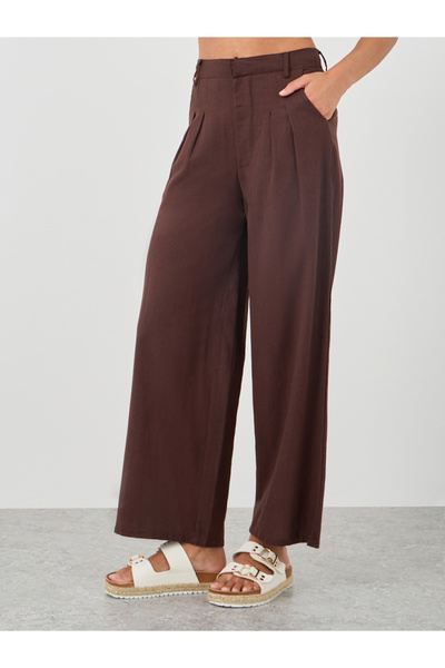 Styli Solid Cap Sleeve Shirt and Wide Leg Pants Co-Ords