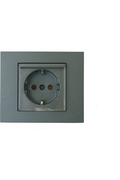 OVİVO Ovivo Grano Smoked Cover Grounded Socket Child K. (Product Is Frameless)