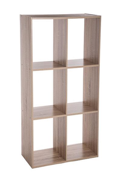 Five Simply Smart 6-Compartment Mix N Modul Wooden Storage Shelf