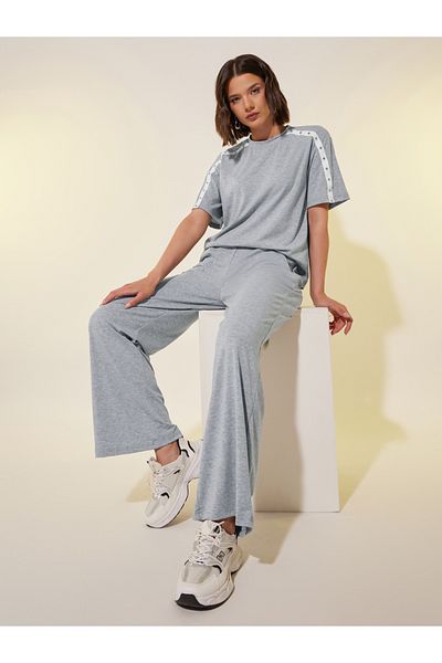 Styli Studded Web Detail Short Sleeve T-Shirt and Pants Co-Ords