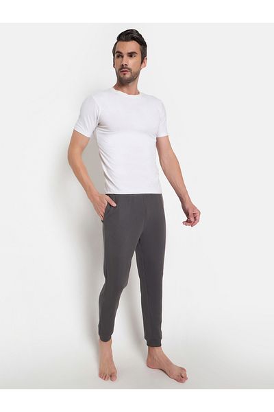John Player By Styli بنطال رياضي قطني سادة بحزام خصر مطاطي