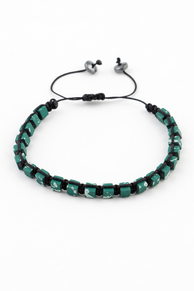 Sortie Aksesuar سوار من الحجر الطبيعي مكرامية مضفر من الهيماتيت قابل للتعديل 004