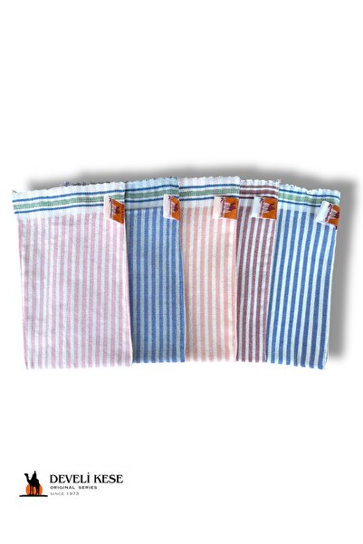 Develi Kese 1973 Orta Sert Banyo ve Hamam Kesesi Flos İpek Lineo -Mavi (1 adet)