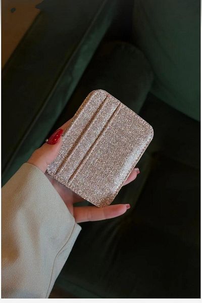 mlio Θήκη για κάρτες Glitter Pink Εισαγόμενη δερμάτινη θήκη για κάρτες
