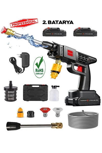 Havana Çift Akülü Yüksek Basınçlı Oto Araç Yıkama Araba araç Sulama Tabancası Makinesi Şarjlı 12000 Mah