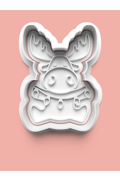 AKTASTORE قالب كوكيز على شكل غزال لطيف وقالب عجينة السكر 0179-1