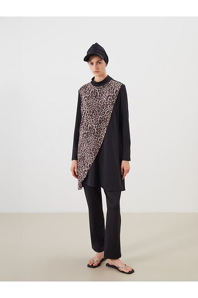 LC Waikiki Σετ γυναικείο μαγιό Hijab με σχέδιο Leopard