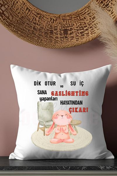 qoeuyl boutique Gaslighting Takes You Out of Life Printed Fun Gift Fiber Filling Satin Mini Pillow