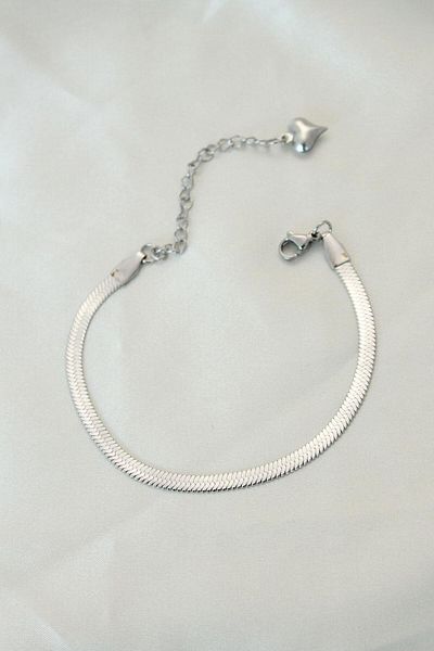 AfraBeauty 316L Steel Silver Color Italian Chain Bracelet