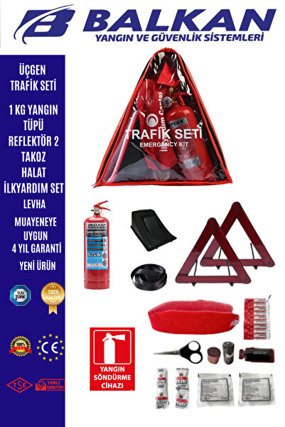 Balkan Ticaret ÜÇGEN TRAFİK SETİ TÜVTÜRK ONAYLI MUAYENEYE UYGUN+LEVHA