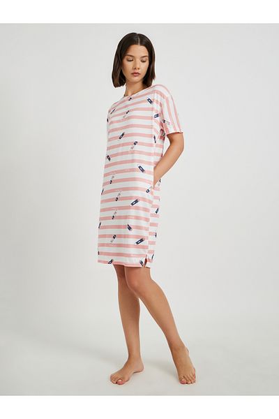 Styli All-Over Printed Short Sleeve Sleep T-Shirt