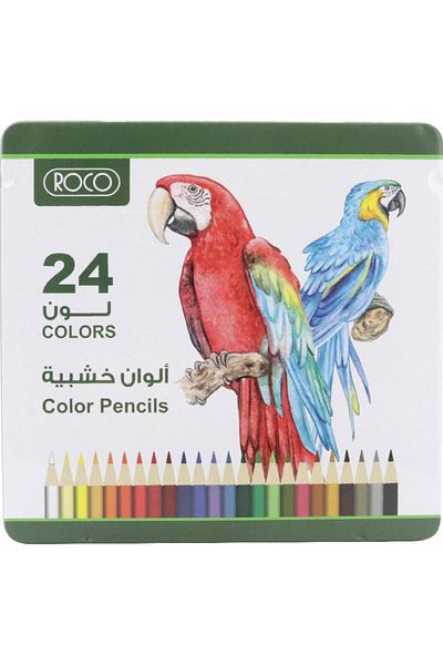 Roco مجموعة أقلام تلوين - 24 لونًا متنوعًا للرسم والتظليل والمشاريع الإبداعية