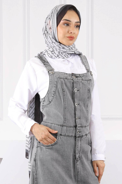 İmajButik Smoked Pocket Jeans Salopet