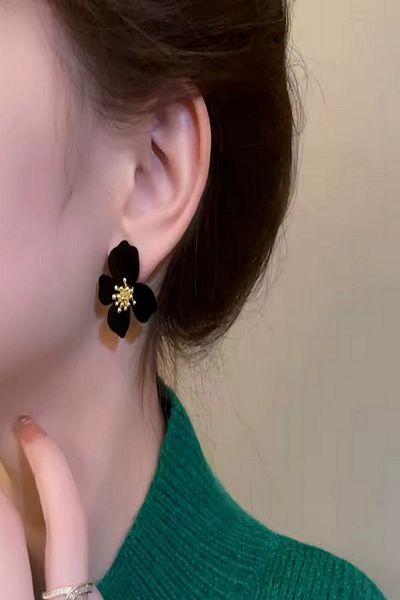 DEMOKAN Women's Earrings Special Series Imported Velvet Textured Bud Flower Earrings