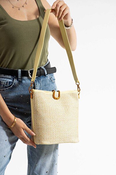 Çanta Trend Moon Straw Women's Hand and Shoulder Bag