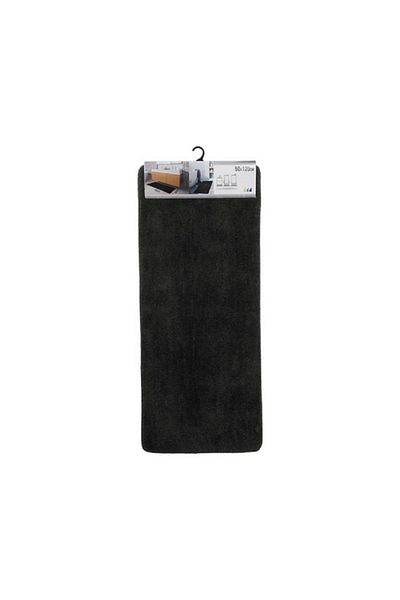Tendance Large Double Sink Microfiber Bathroom Mat Black 50 x 120cm