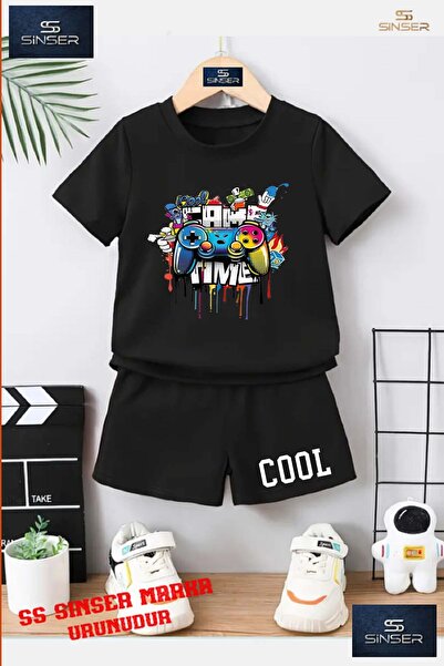 SS SİNSER Παιδικό UNISEX “GAME TIME COOL” Μπλουζάκι με Ειδική Στάμπα και Στρο...