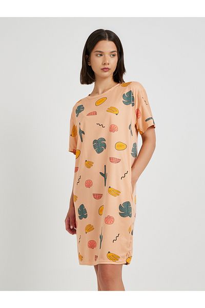 Styli All-Over Printed Short Sleeve Sleep T-Shirt