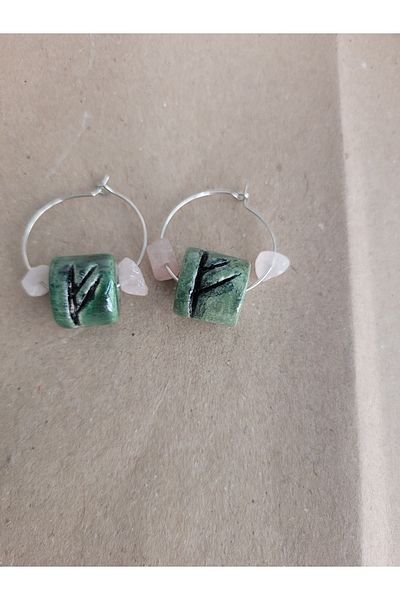 Azura Tasarım Fehu Rune Earrings