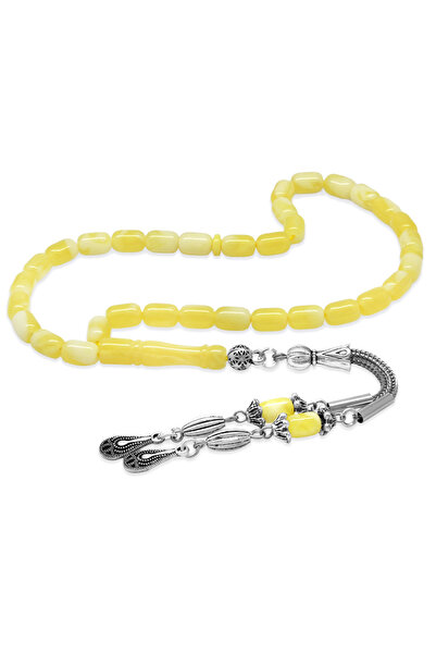 Tesbihane تصميم قطرة الماء، كبسولة معدنية محفوفة غير قابلة للتلطيخ، طول المعصم، مسبحة بورطون كهرمانية