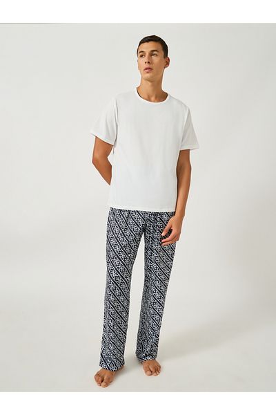 Styli Solid Short Sleeve T-Shirt and All-Over Printed Pyjama Set