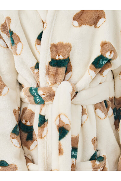 Styli Boys Bear Print Hooded Bath Robe