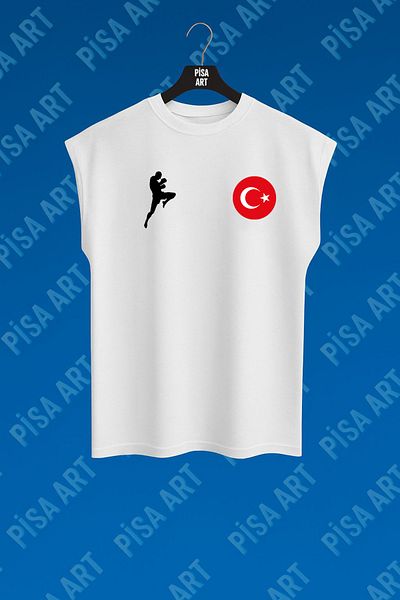 Pisa Art Muay-Thai Άνετο αμάνικο μπλουζάκι προπόνησης και καθημερινό άνετο χτενισμένο βαμβακερό μπλουζάκι