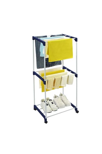 Deliny Towel dryer with shoe rack, 3 levels, portable, 51 (L) x 29.5 (w) x 109 (H) cm