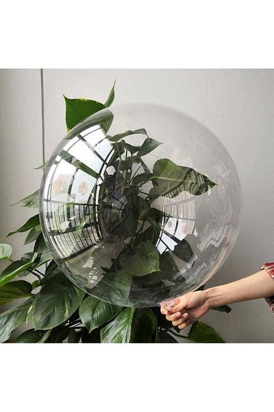 BALON DİYARI 18 Inch Transparent Bobo Balloon - Lighted Balloon for Party and Birthday Decorations, Large Size