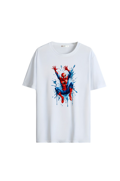 Gölge Store Cartoon Heroes Chest Printed Oversize Unisex T-Shirt